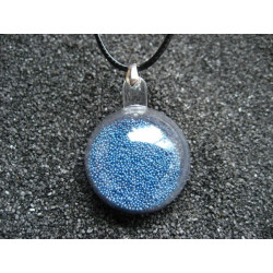 Bubble pendant, mobile blue microbeads