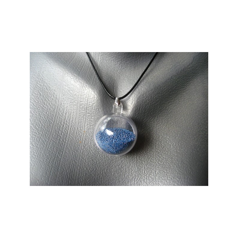 Bubble pendant, mobile blue microbeads