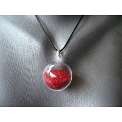 Bubble pendant, mobile red microbeads