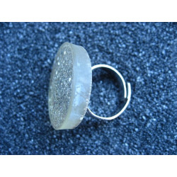 Silver micropearls small round ring