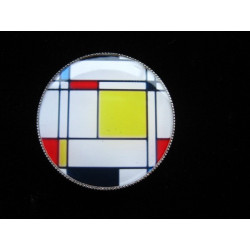 Small vintage ring, Esprit Mondrian, set in resin