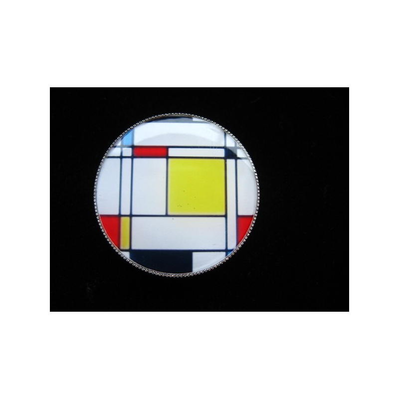 Small vintage ring, Esprit Mondrian, set in resin