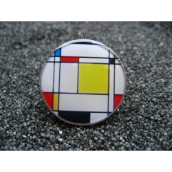 Small vintage ring, Esprit Mondrian, set in resin