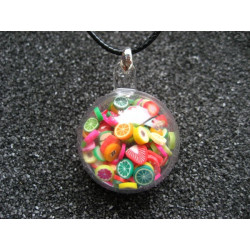 Bubble pendant, mobile multicolored fruits