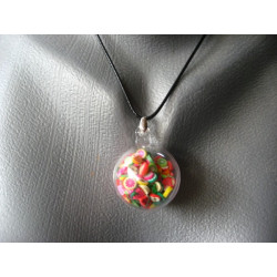 Bubble pendant, mobile multicolored fruits