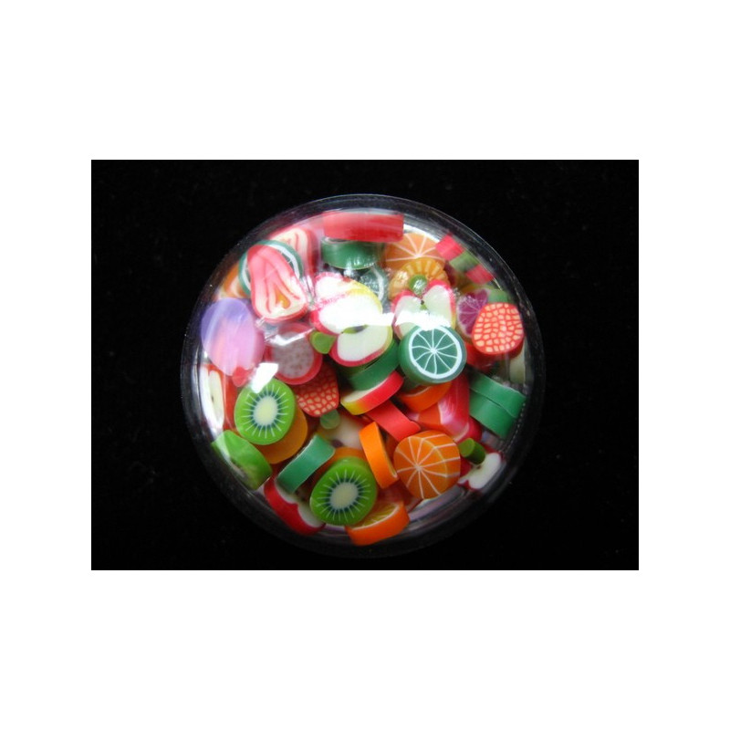 RING dome, multicolored fruit mobiles, in a plexi hemisphere