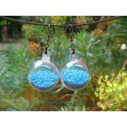 Bubble earrings, mobile turquoise minipieces