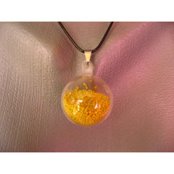 Bubble pendant, mobile yellow mini beads