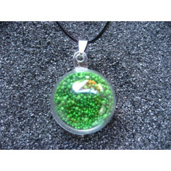 Bubble pendant, mobile green pearls