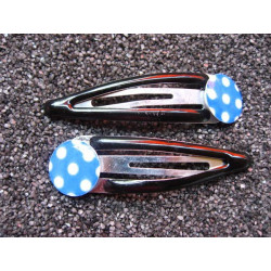 Blue/white peas two Hair Clips