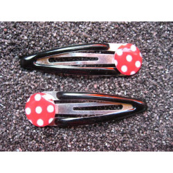 Red/white peas two Hair Clips