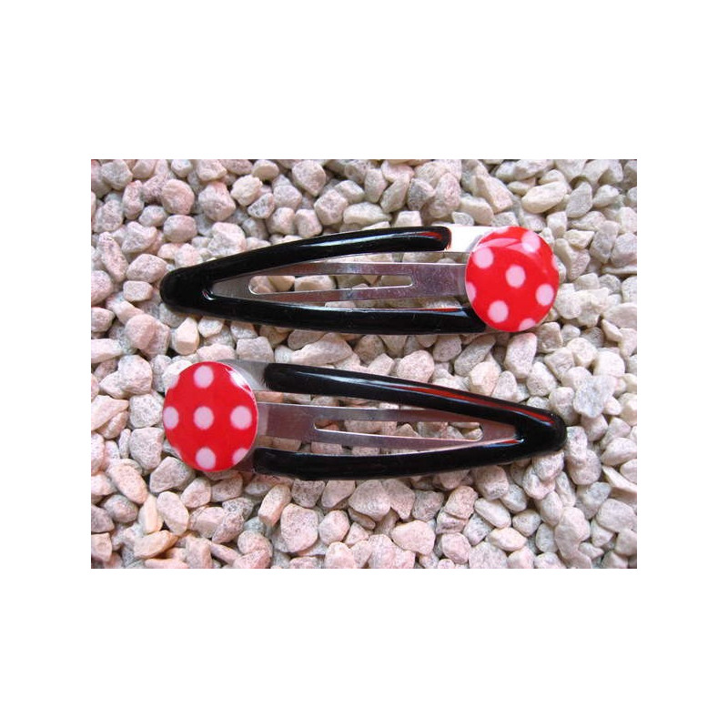 Red/white peas two Hair Clips