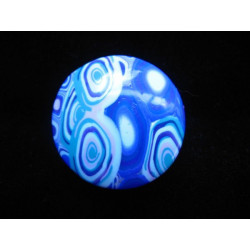 Bague pop, camaieu bleue, en Fimo