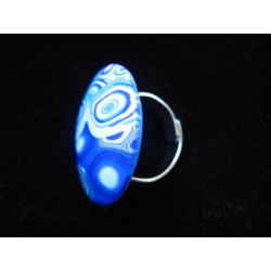 Pop ring, blue camaieu, in Fimo