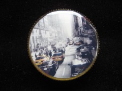 Vintage ring, New York City Street, set with resin