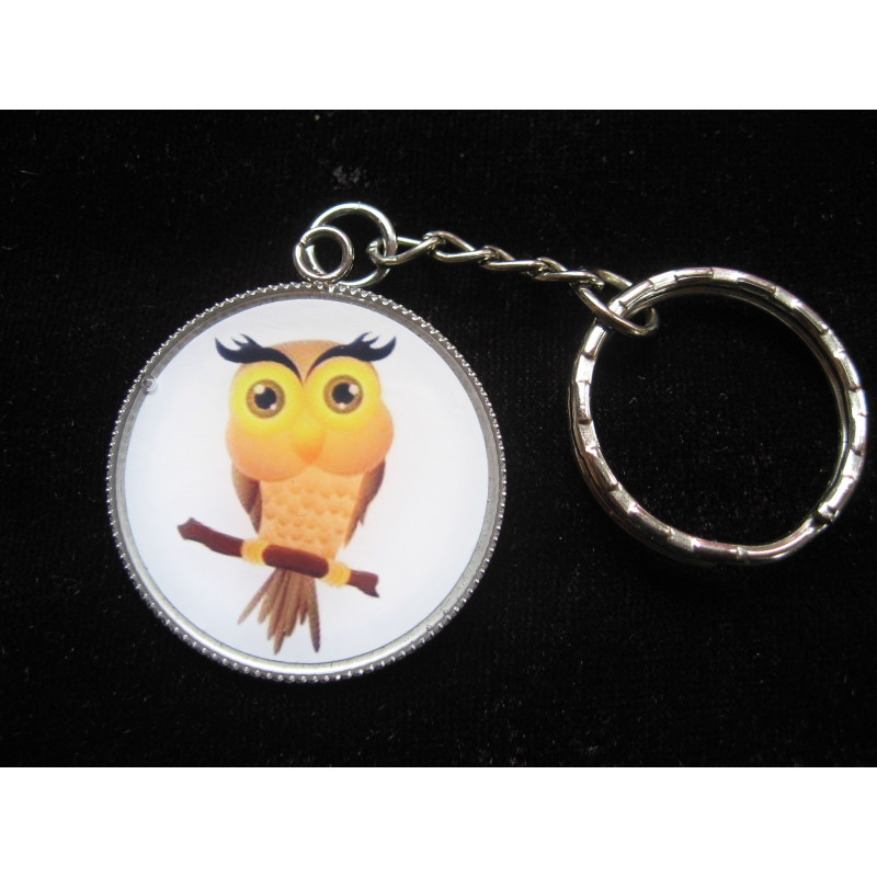 Fancy keyring, My owl, set in resin