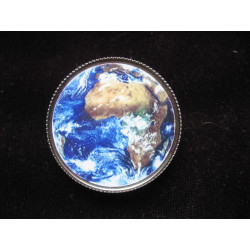 Graphic RING, Africa seen from the sky, set in resin