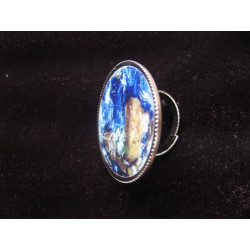 Graphic RING, Africa seen from the sky, set in resin