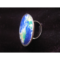 RING graphic, Central America from the sky, set with resin