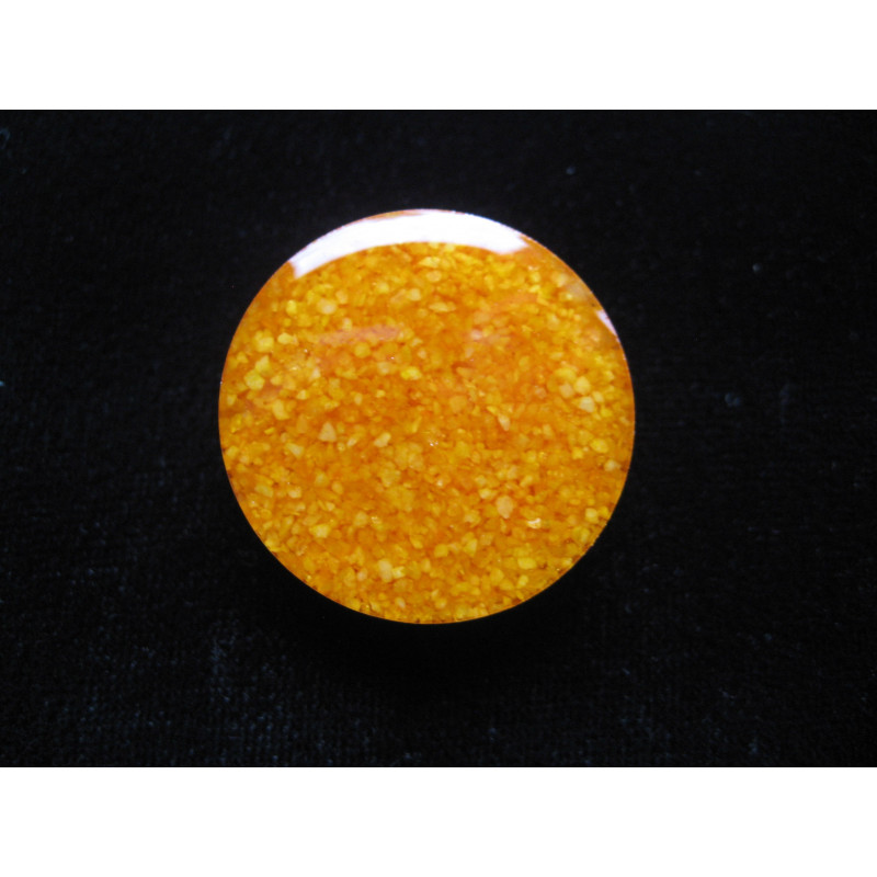 Fancy ring, orange sand, in resin