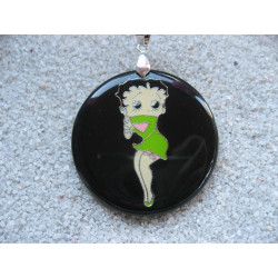 Large pendant, Pin-up on black resin