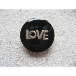 Fancy ring, LOVE, on black resin