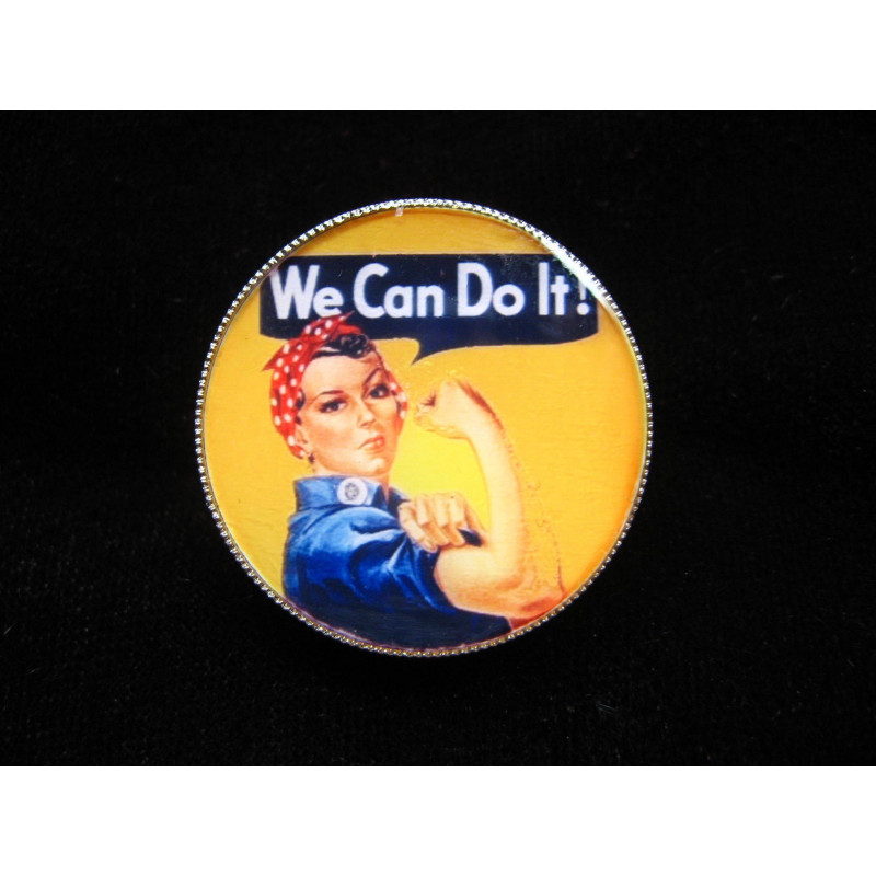 Small vintage ring, pin-up Rosie, We can do it