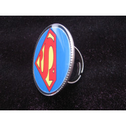 Vintage RING, Super hero, set in resin