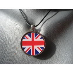 Pendentif vintage, Union Jack, serti en résine