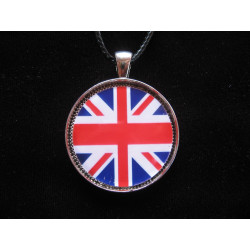 Pendentif vintage, Union Jack, serti en résine