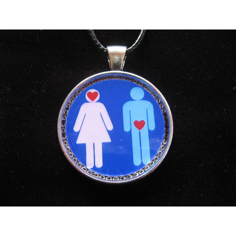 Pendant, Male Female, set in resin