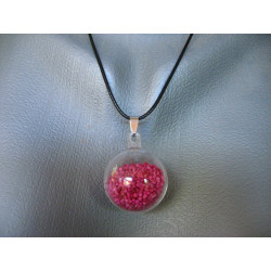 Bubble pendant, mobile fuchsia miniperles