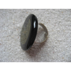 Large Steampunk ring, American Eagle, on black resin