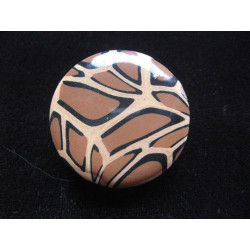 Leopard ring, brown and beige cabochon, in Fimo