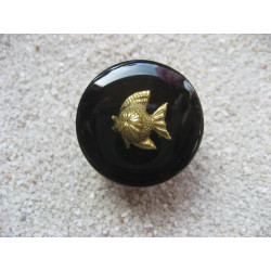 Fancy ring, golden fish, on black resin