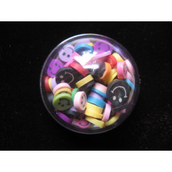 Large dome ring, multicolored mobile smileys