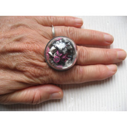 Large Dome Ring, Multicolored Mobile Skulls