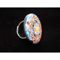 RING graphic, psychedelic patterns, in Fimo