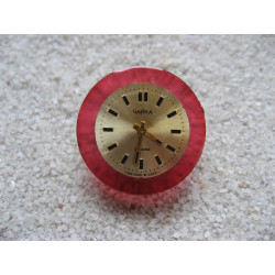 Vintage RING, watch dial, on fuchsia resin background