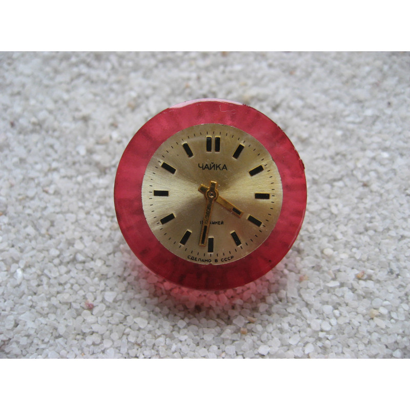 Vintage RING, watch dial, on fuchsia resin background